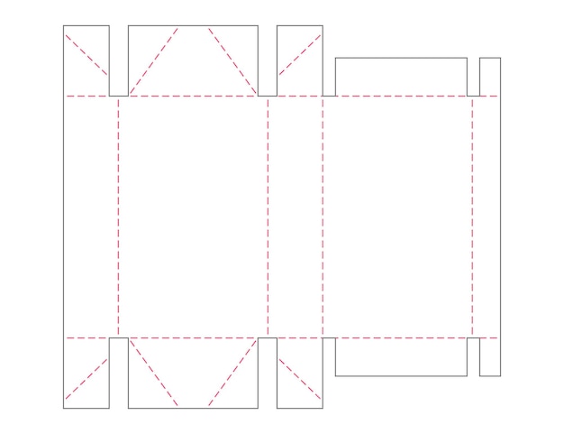 Box packaging die cut template design d mockup