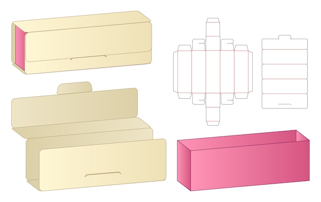 box packaging die cut template design mockup