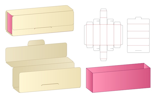 상자 포장 다이 컷 템플릿 디자인 모형