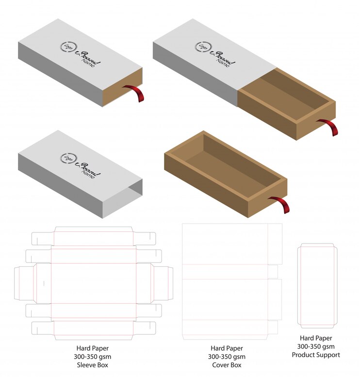 Vector box packaging die cut template design. 