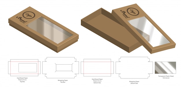 Box packaging die cut template design