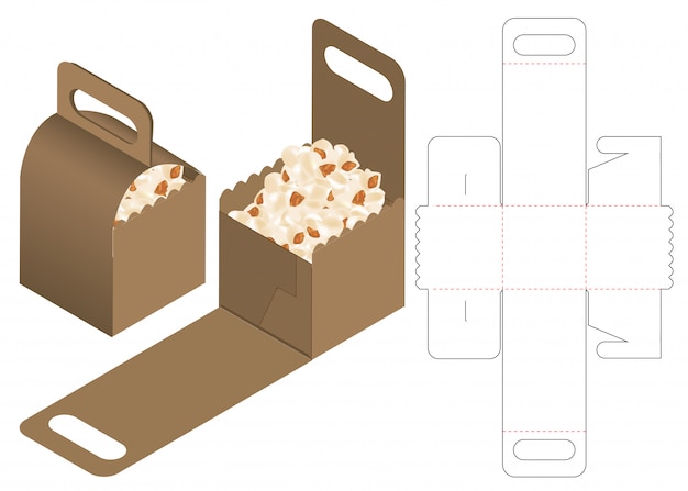 Box packaging die cut template design