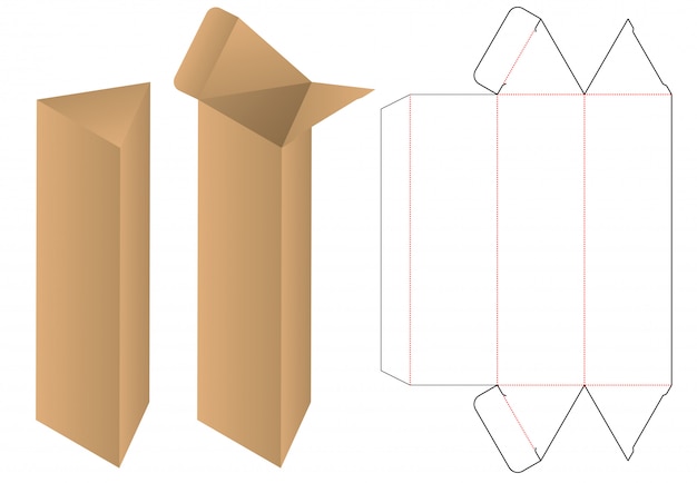 Box packaging die cut template design