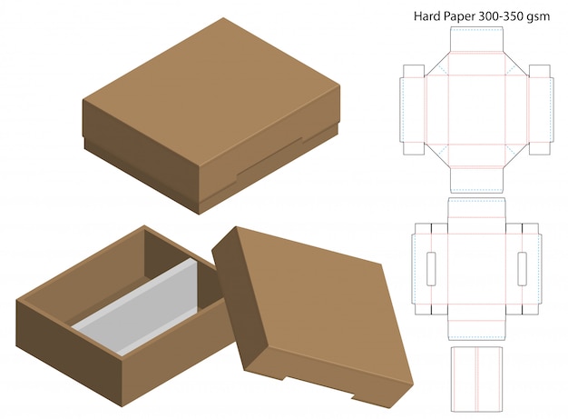 Box packaging die cut template design