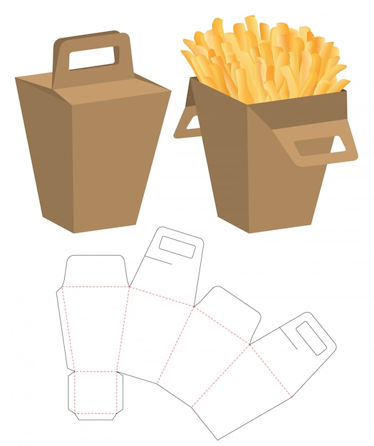 Vector box packaging die cut template design