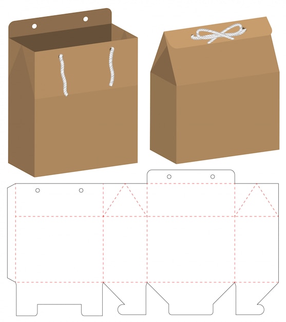 Box packaging die cut template design