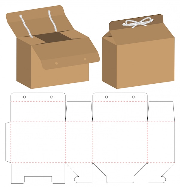 Коробка упаковочная вырубная дизайн шаблона