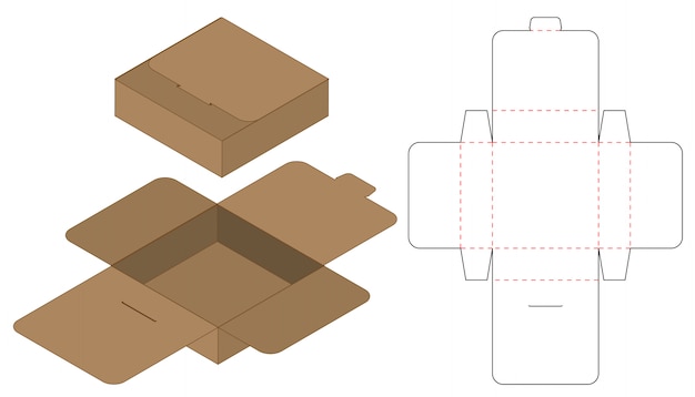 Vector box packaging die cut template design