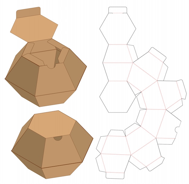 Box packaging die cut template design