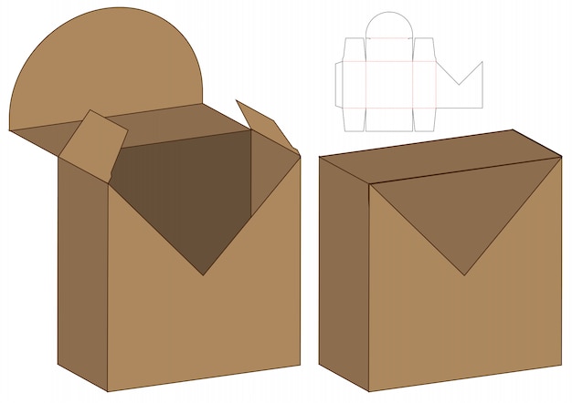 Box packaging die cut template design