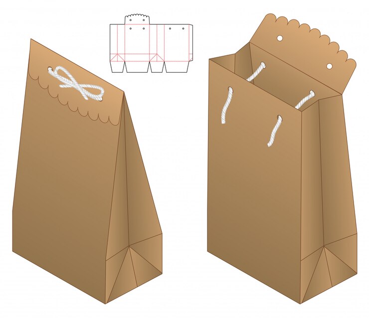 Vector box packaging die cut template design
