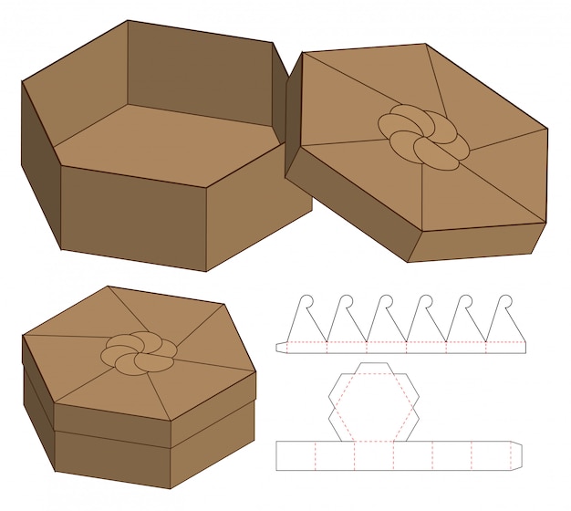 Box packaging die cut template design