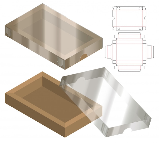 Vector box packaging die cut template design