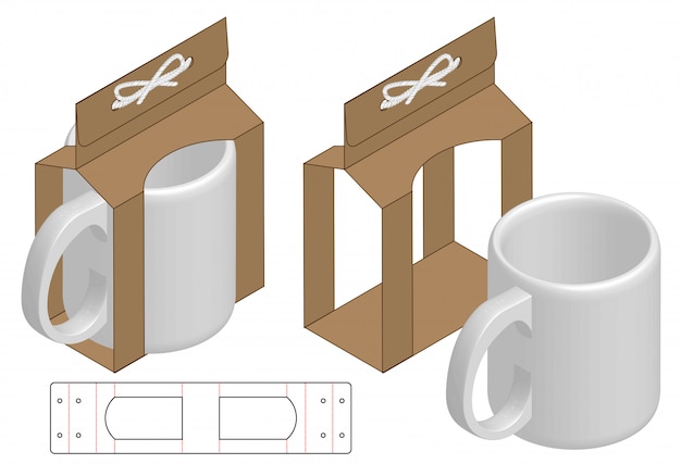 Box packaging die cut template design