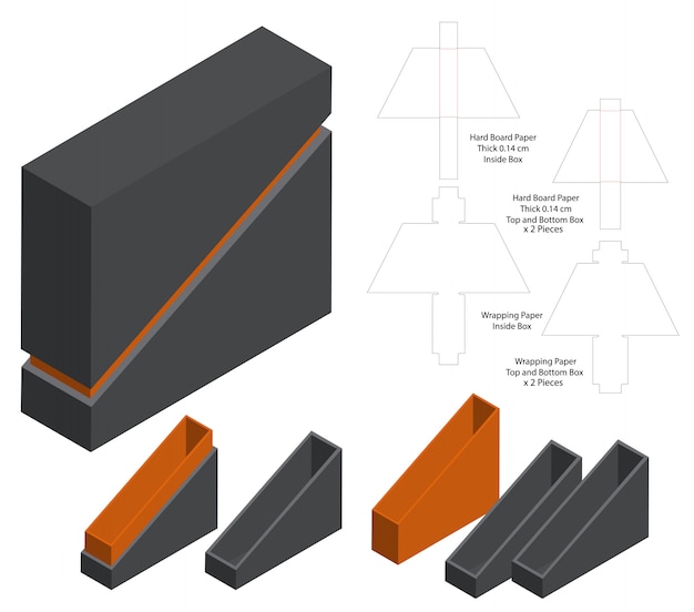 Box packaging die cut template design