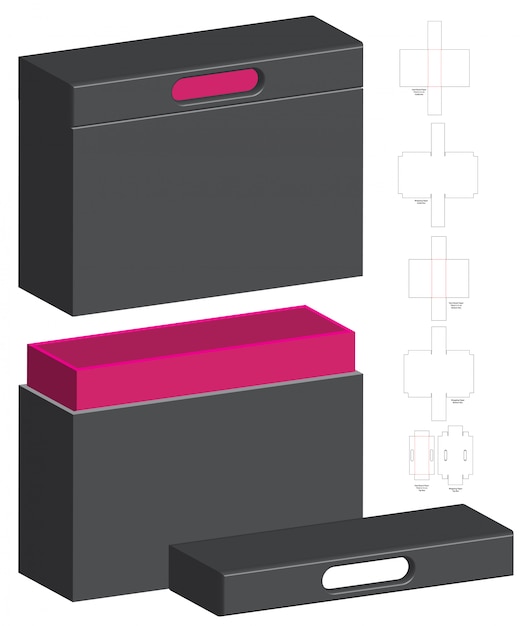 Box packaging die cut template design