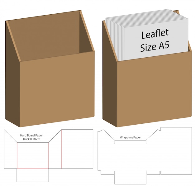 Vector box packaging die cut template design