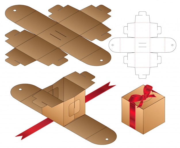 Design del modello fustellato di imballaggio della scatola.