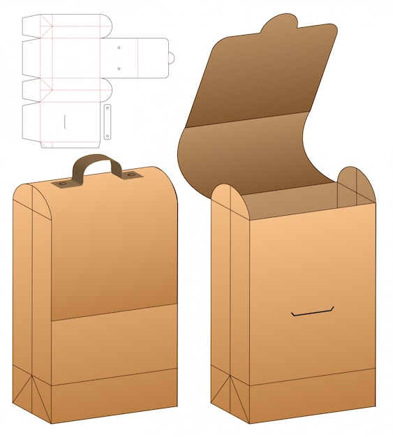 ボックスパッケージダイカットテンプレートデザイン。