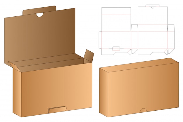 ボックスパッケージダイカットテンプレートデザイン