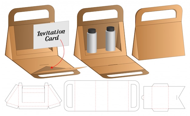 Vector box packaging die cut template design.