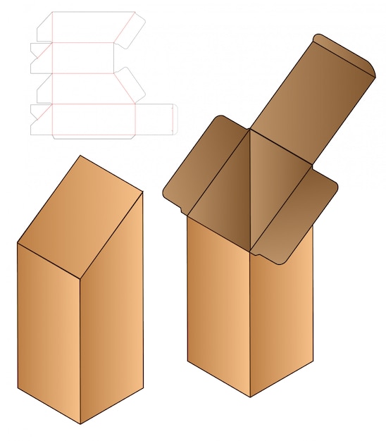 Box packaging die cut template design.