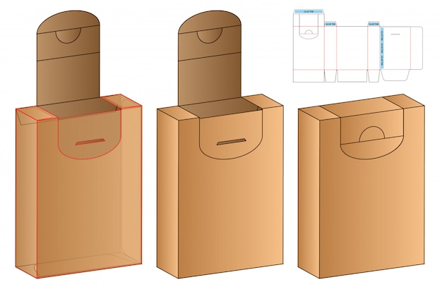 Progettazione del modello fustellato imballaggio della scatola.