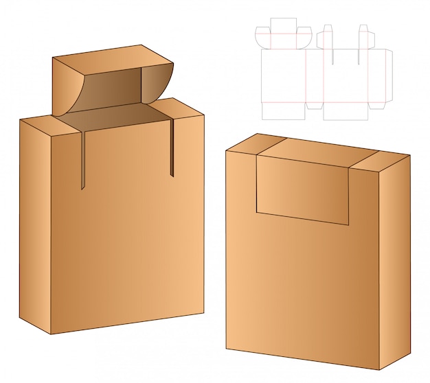 Box packaging die cut template design.