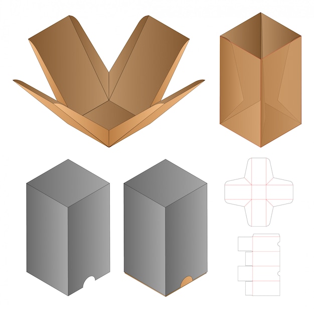 Box packaging die cut template design.