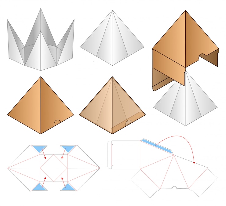 Vector box packaging die cut template design.