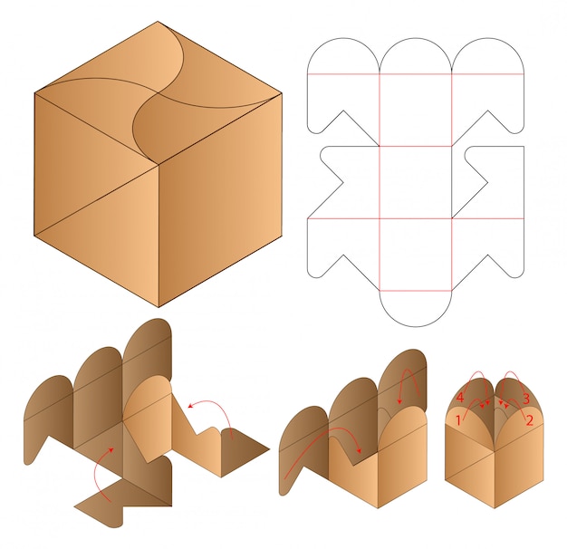 Box packaging die cut template design.