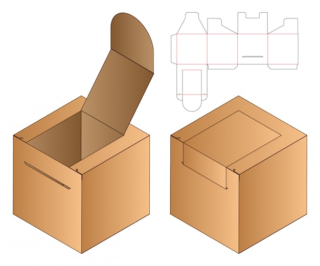 Box packaging die cut template design.