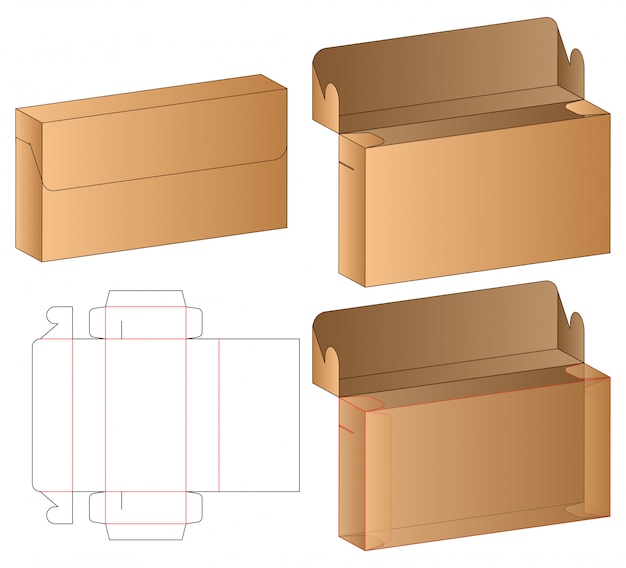 Box packaging die cut template design.