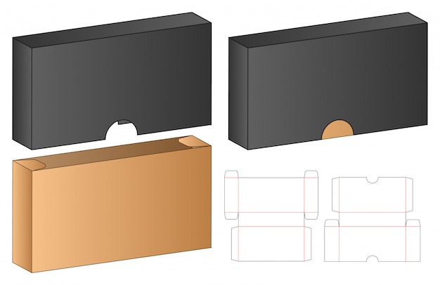 ボックス包装ダイカットテンプレートデザイン。