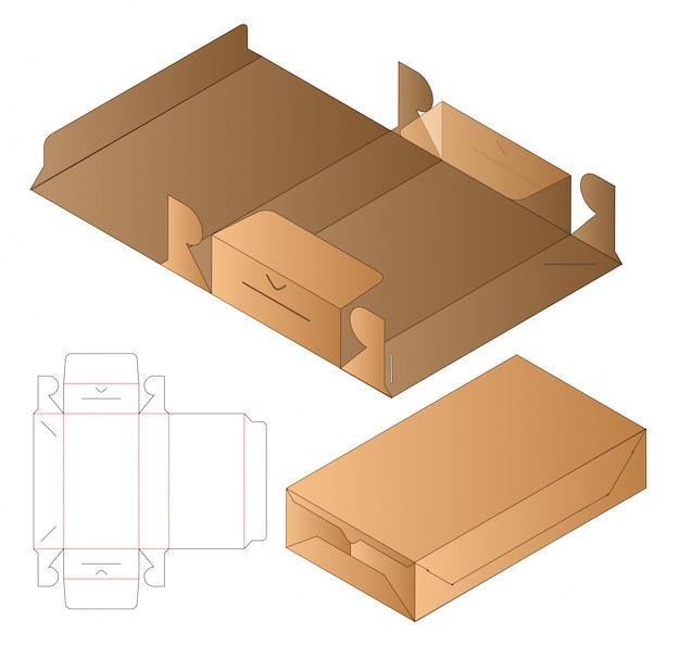 Box packaging die cut template design.