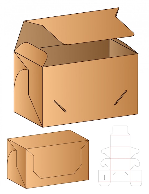 Vector box packaging die cut template design.