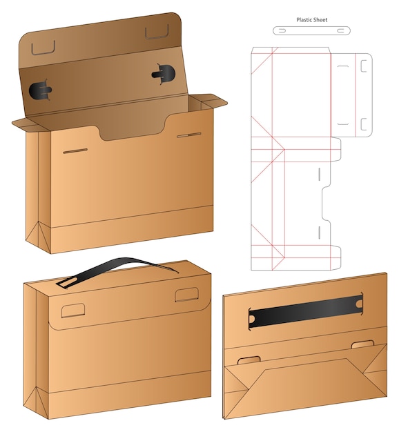 Box packaging die cut template design.