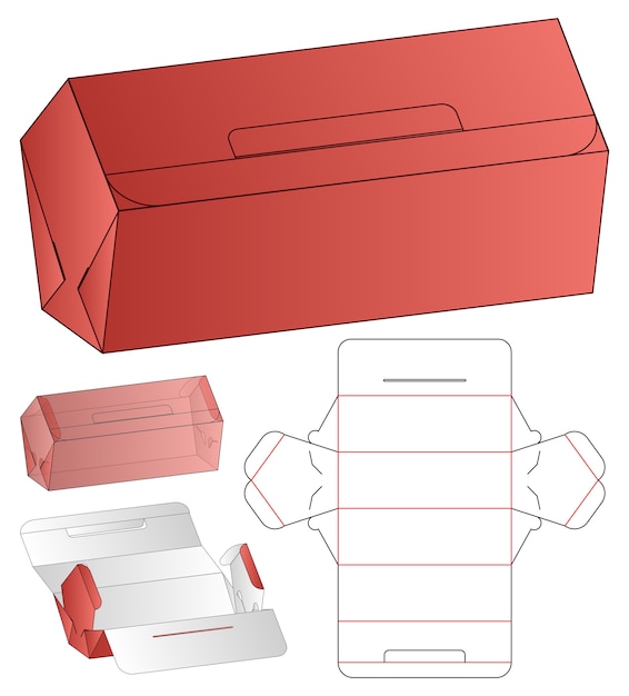 box packaging die cut template design.  