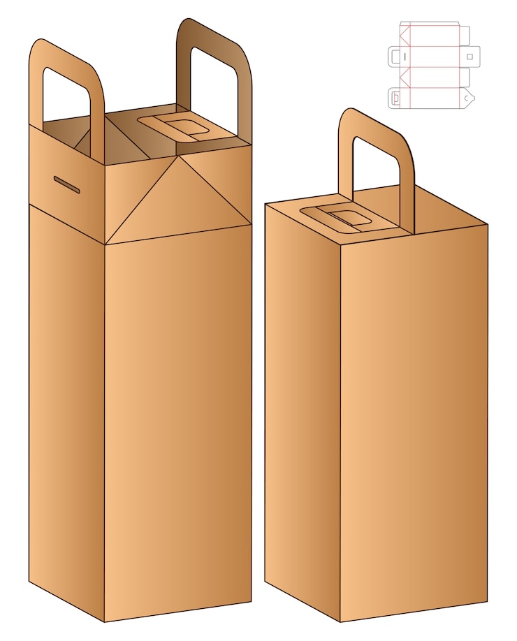 Vector 상자 포장 다이 컷 템플릿 디자인.