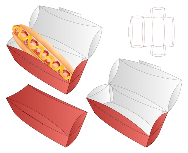 Vector box packaging die cut template design.