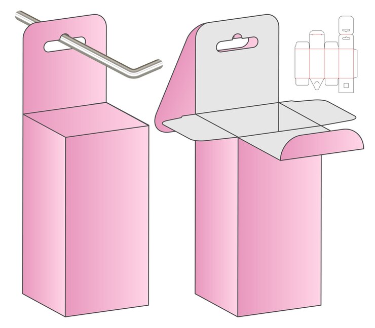 Vector box packaging die cut template design