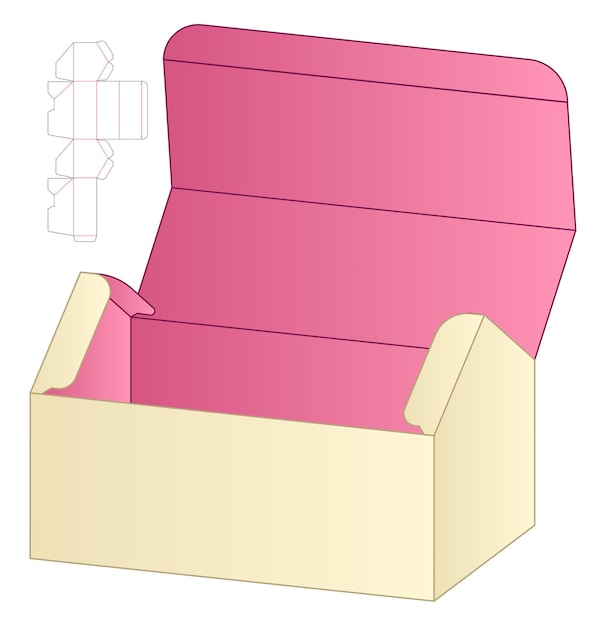 Confezione di scatole fustellate modello di progettazione.