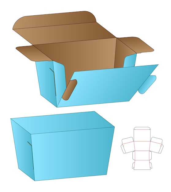 Vector box packaging die cut template design.