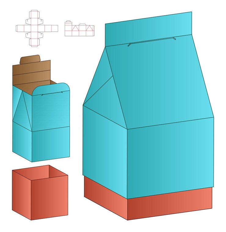 Vector box packaging die cut template design. 