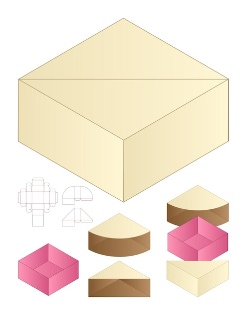 Box packaging die cut template design.