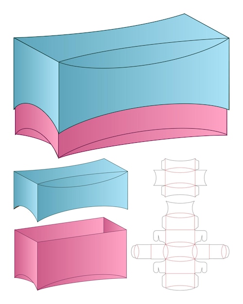 Box packaging die cut template design