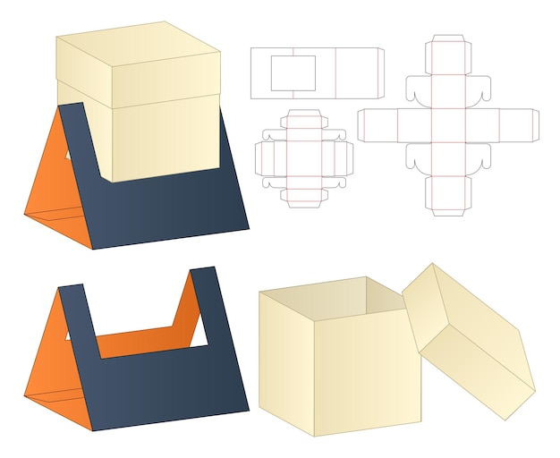 Box packaging die cut template design  