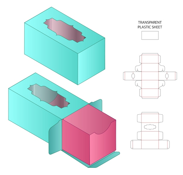 Box packaging die cut template design