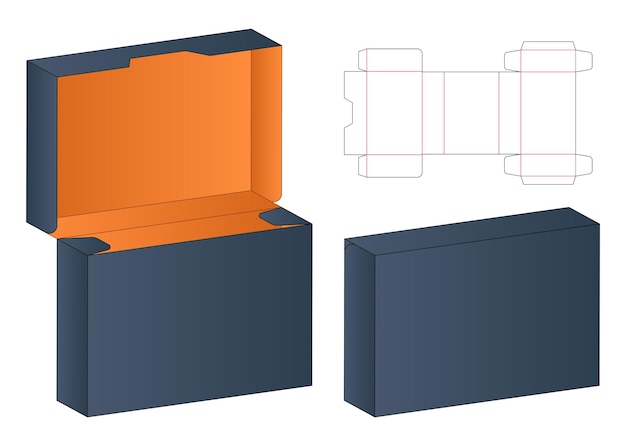 Box packaging die cut template design