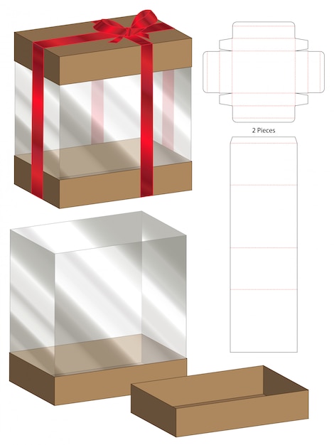 Box packaging die cut template for print